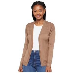 Lety & Me Lyana Pointelle Cardigan, Brown, Size Medium, NWOT